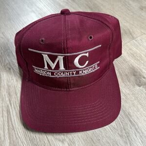 Vintage Marion County Knights Hat Snapback Maroon‎ Youngan The Game Bar Line Cap